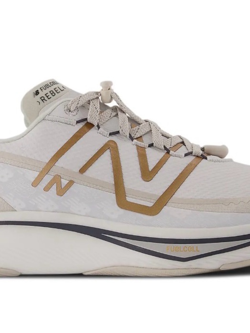 New Balance Women's FuelCell Rebel v4 Cream with Gold Accents